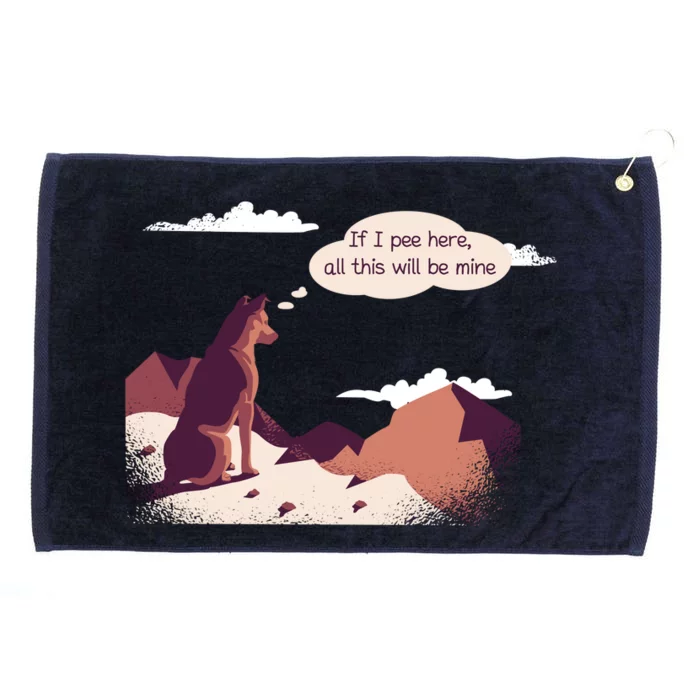 Funny Dog Mountain Grommeted Golf Towel