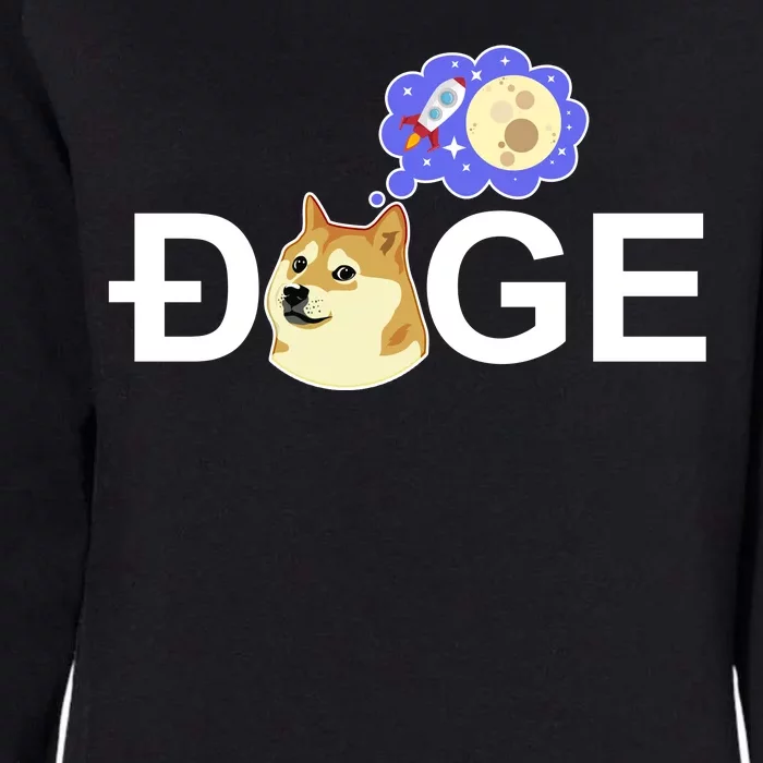 Funny Doge Meme Dogecoin Currency Womens California Wash Sweatshirt