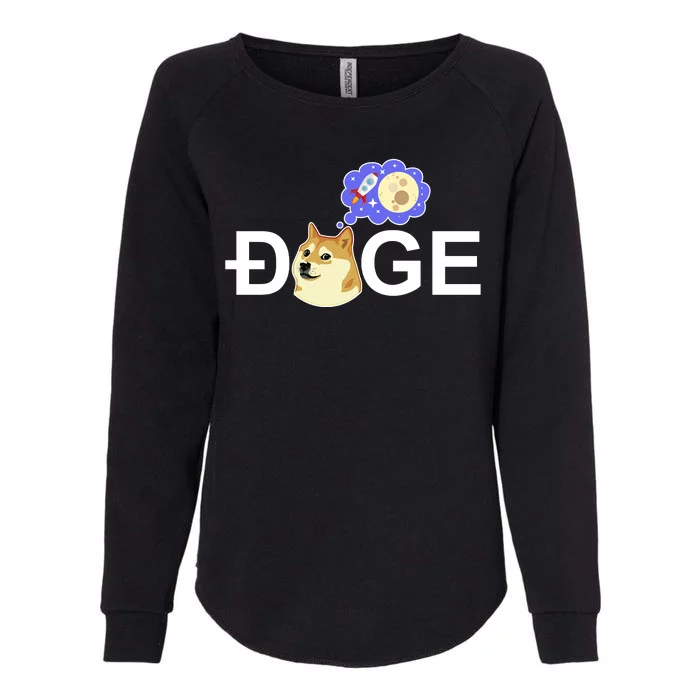 Funny Doge Meme Dogecoin Currency Womens California Wash Sweatshirt