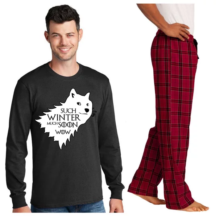 Funny Doge Such Winter Much Soon Long Sleeve Pajama Set