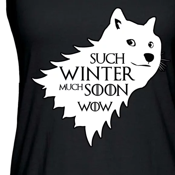 Funny Doge Such Winter Much Soon Ladies Essential Flowy Tank