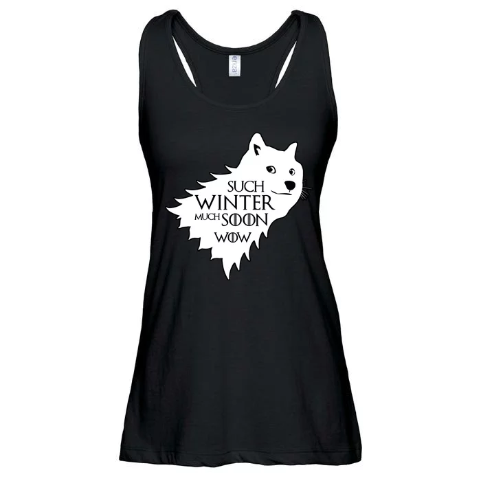 Funny Doge Such Winter Much Soon Ladies Essential Flowy Tank