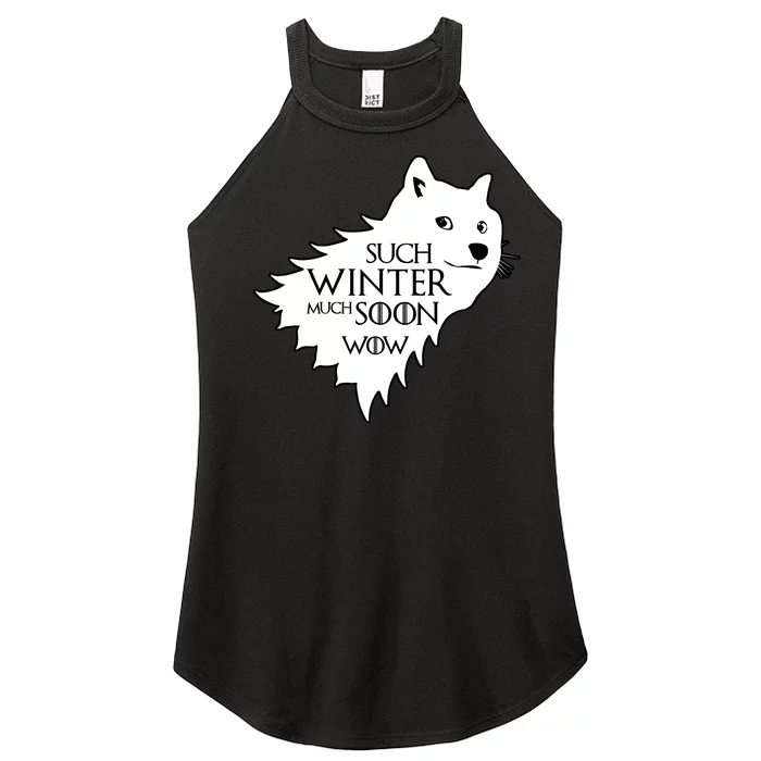 Funny Doge Such Winter Much Soon Women’s Perfect Tri Rocker Tank