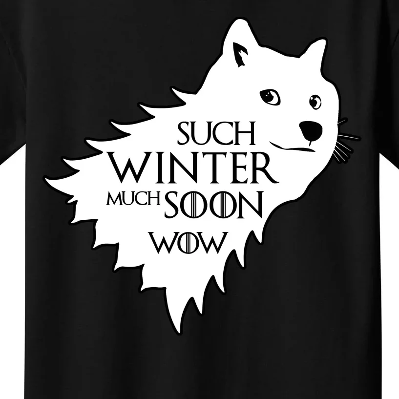 Funny Doge Such Winter Much Soon Kids T-Shirt