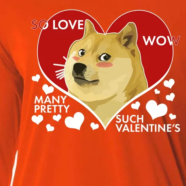 Funny Doge Valentine Meme Cooling Performance Long Sleeve Crew