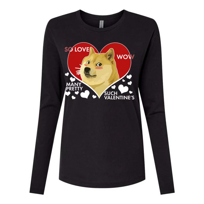 Funny Doge Valentine Meme Womens Cotton Relaxed Long Sleeve T-Shirt