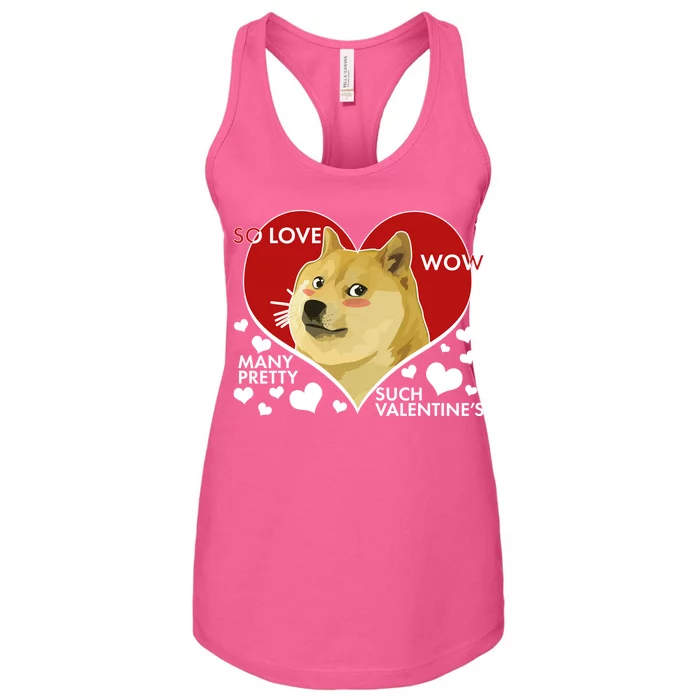 Funny Doge Valentine Meme Women's Racerback Tank