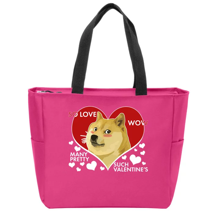 Funny Doge Valentine Meme Zip Tote Bag