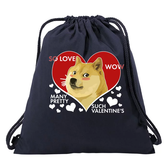 Funny Doge Valentine Meme Drawstring Bag