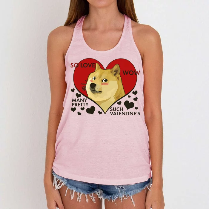 Funny Doge Valentine Meme Women's Knotted Racerback Tank