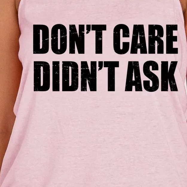 Funny Don't Care Didn't Ask Women's Knotted Racerback Tank