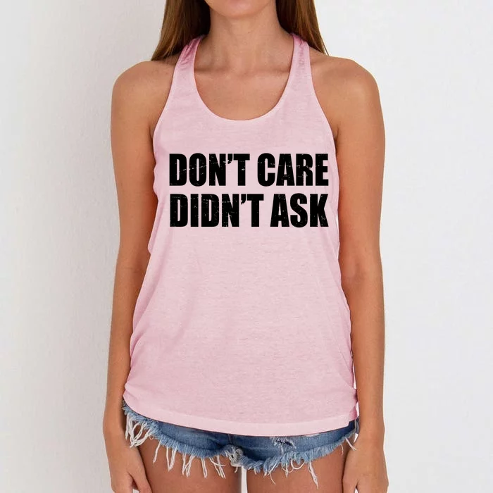 Funny Don't Care Didn't Ask Women's Knotted Racerback Tank