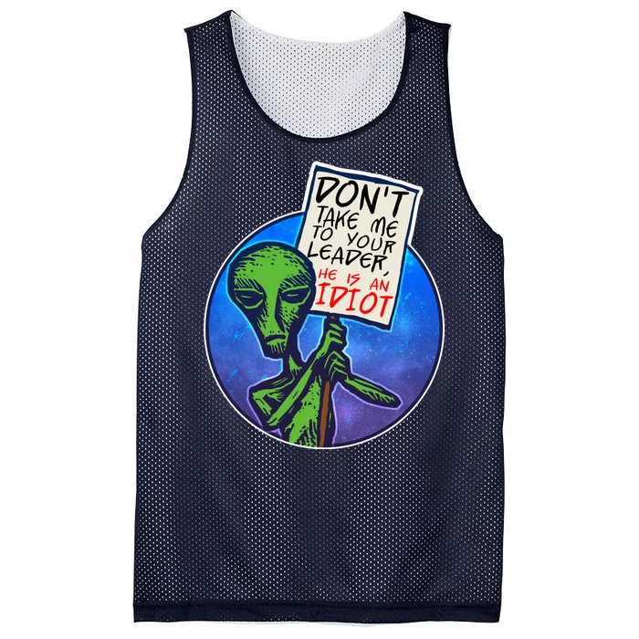 Funny Don't Take Me to Your Leader Alien Mesh Reversible Basketball Jersey Tank