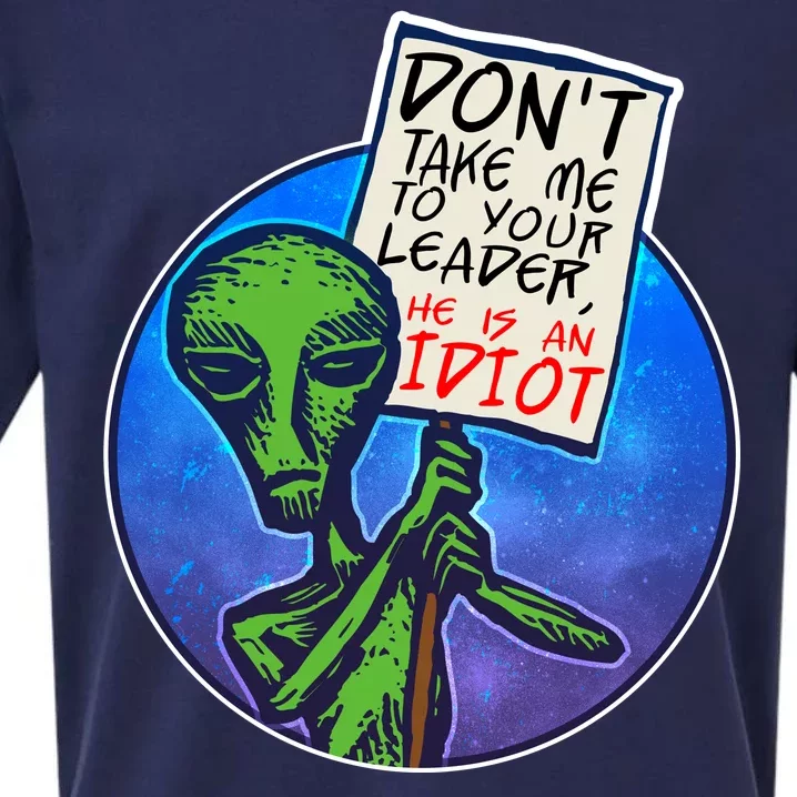 Funny Don't Take Me to Your Leader Alien Sueded Cloud Jersey T-Shirt