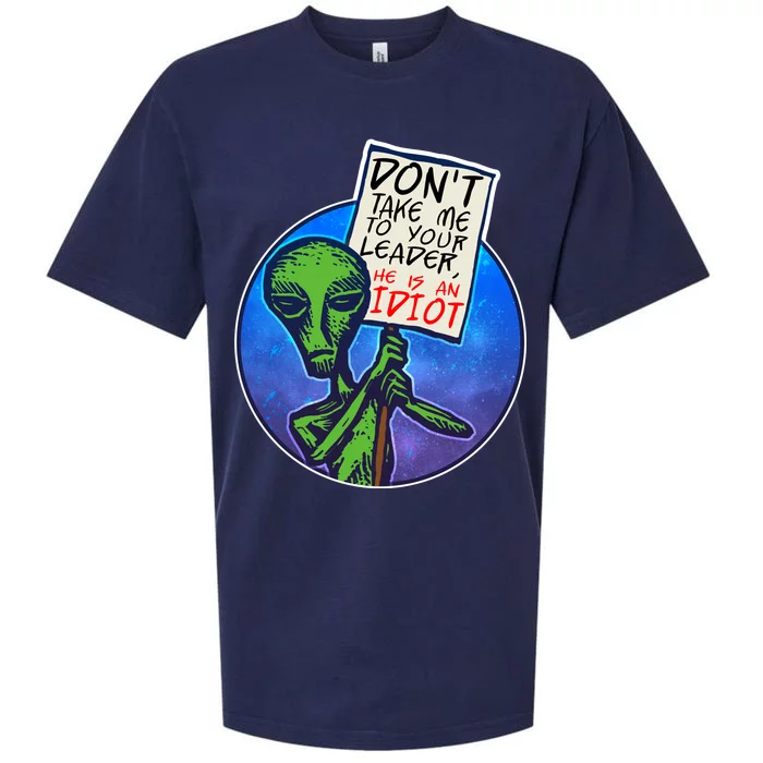 Funny Don't Take Me to Your Leader Alien Sueded Cloud Jersey T-Shirt