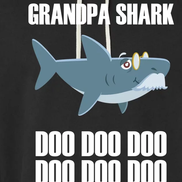 Funny Doo Grandpa Shark Garment-Dyed Fleece Hoodie