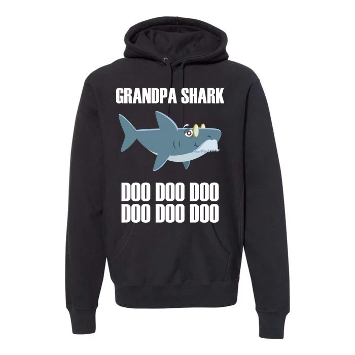 Funny Doo Grandpa Shark Premium Hoodie