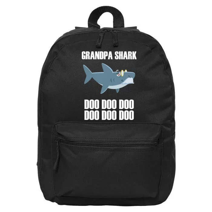 Funny Doo Grandpa Shark 16 in Basic Backpack