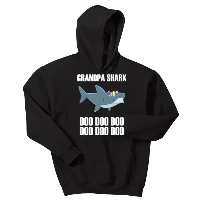 Funny Doo Grandpa Shark Kids Hoodie