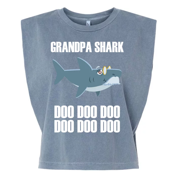 Funny Doo Grandpa Shark Garment-Dyed Women's Muscle Tee