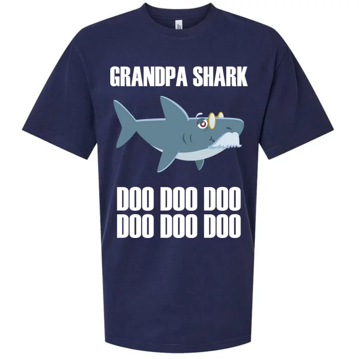 Funny Doo Grandpa Shark Sueded Cloud Jersey T-Shirt