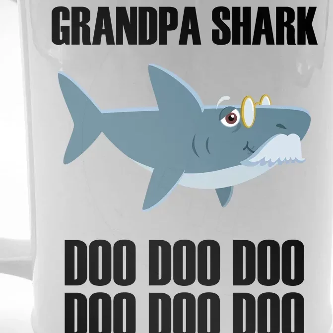 Funny Doo Grandpa Shark Front & Back Beer Stein