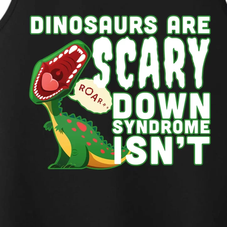 Funny Down Syndrome Awareness Dinosaurs Performance Tank