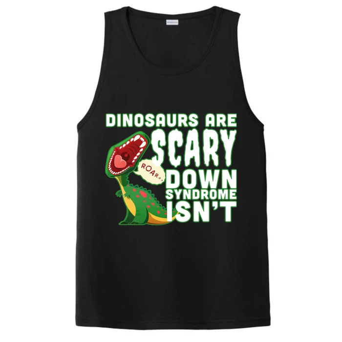 Funny Down Syndrome Awareness Dinosaurs Performance Tank