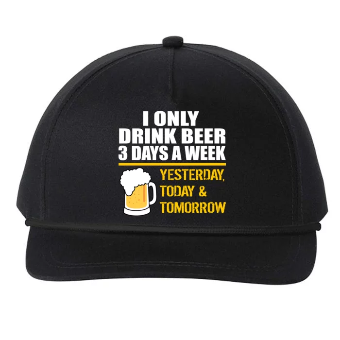 Funny Drink Beer 3 Days a Week Snapback Five-Panel Rope Hat