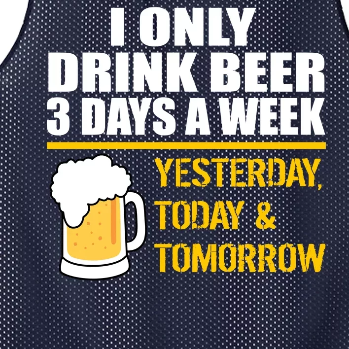 Funny Drink Beer 3 Days a Week Mesh Reversible Basketball Jersey Tank