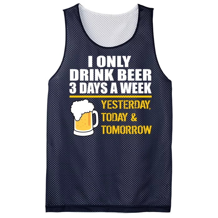 Funny Drink Beer 3 Days a Week Mesh Reversible Basketball Jersey Tank