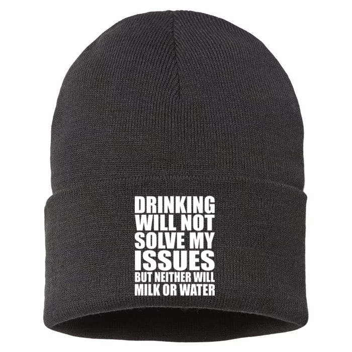 Funny Drinking Sustainable Knit Beanie