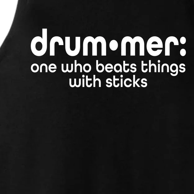 Funny Drummer Definition Beats With Sticks Ladies Tri-Blend Wicking Tank