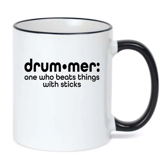 Funny Drummer Definition Beats With Sticks Black Color Changing Mug