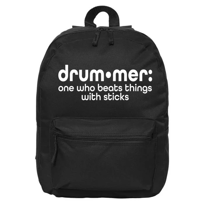 Funny Drummer Definition Beats With Sticks 16 in Basic Backpack