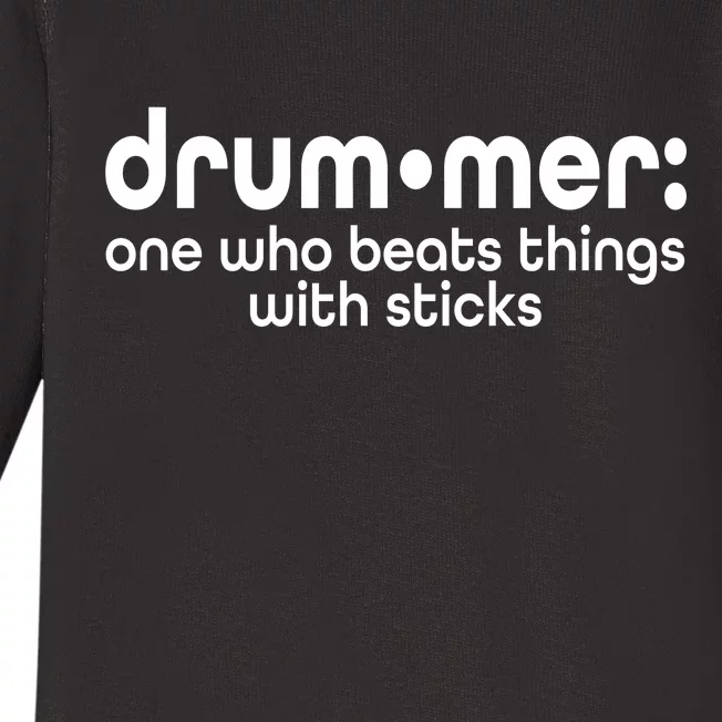 Funny Drummer Definition Beats With Sticks Baby Long Sleeve Bodysuit