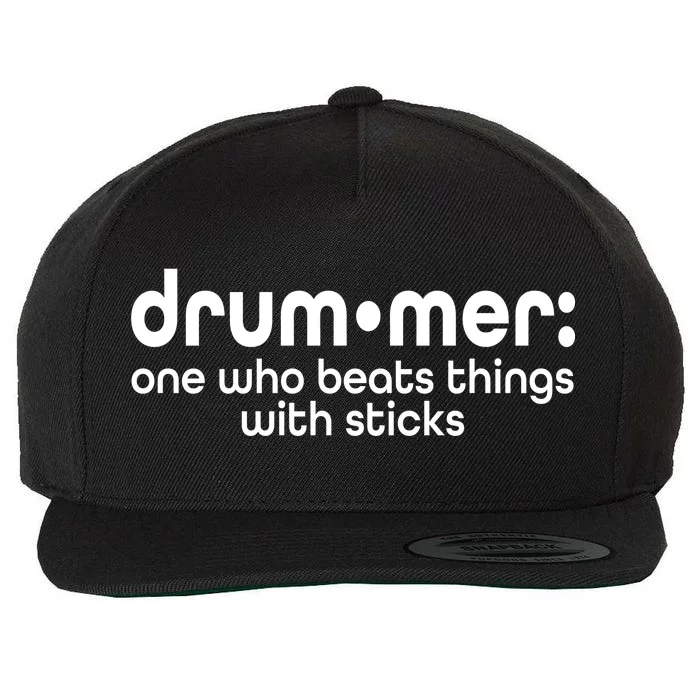 Funny Drummer Definition Beats With Sticks Wool Snapback Cap