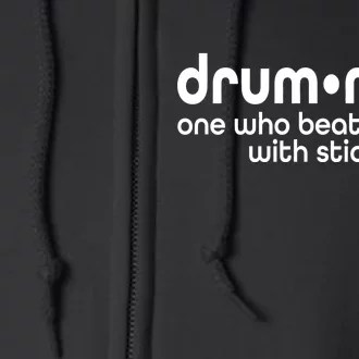 Funny Drummer Definition Beats With Sticks Full Zip Hoodie