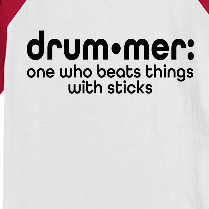 Funny Drummer Definition Beats With Sticks Kids Colorblock Raglan Jersey