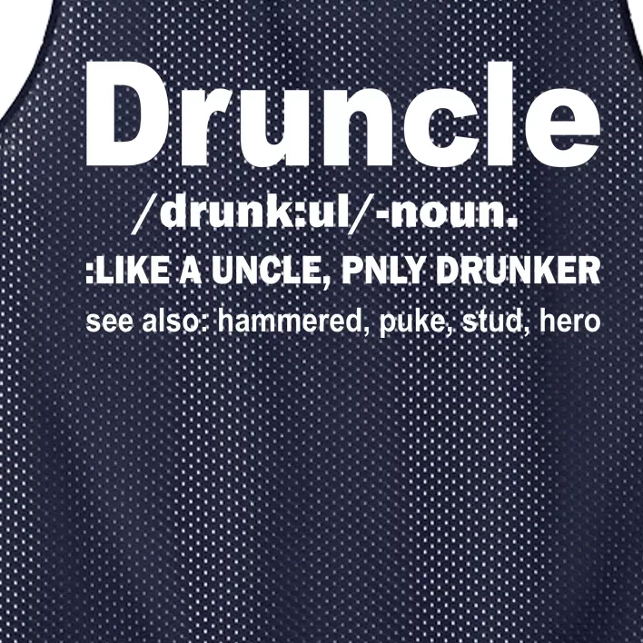 Funny Drunk Uncle Druncle Definition Mesh Reversible Basketball Jersey Tank