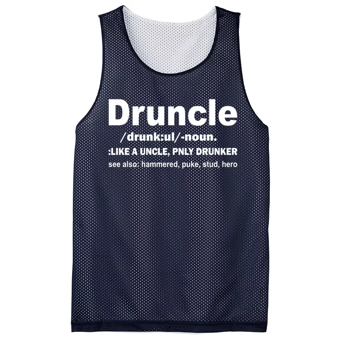 Funny Drunk Uncle Druncle Definition Mesh Reversible Basketball Jersey Tank