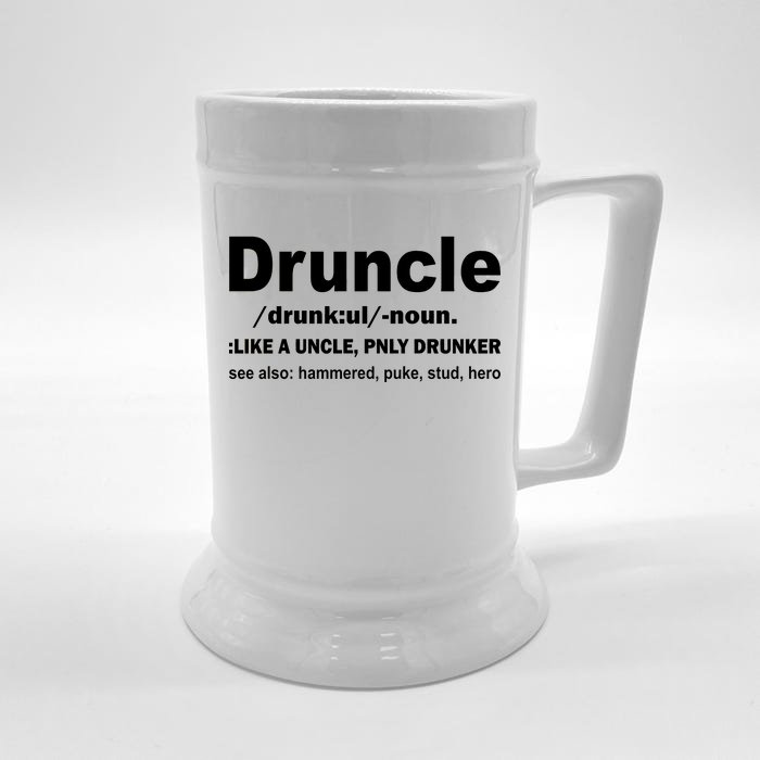 Funny Drunk Uncle Druncle Definition Front & Back Beer Stein