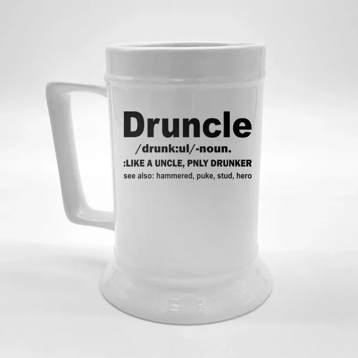 Funny Drunk Uncle Druncle Definition Front & Back Beer Stein