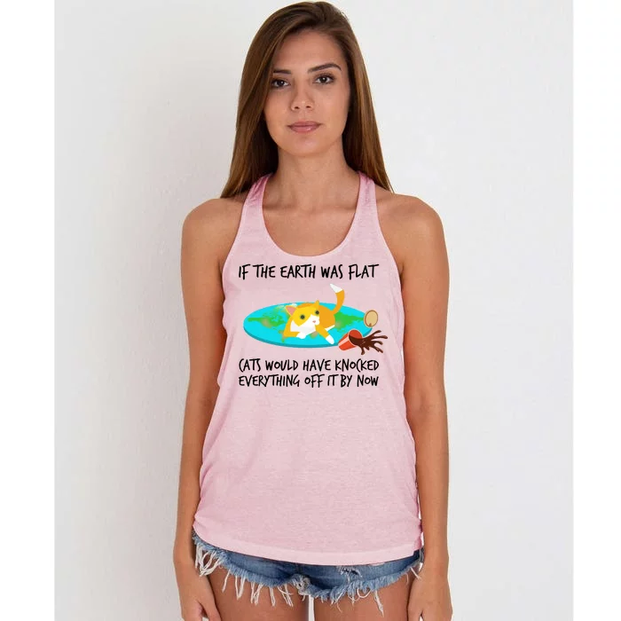 Funny Earth Cat Women's Knotted Racerback Tank