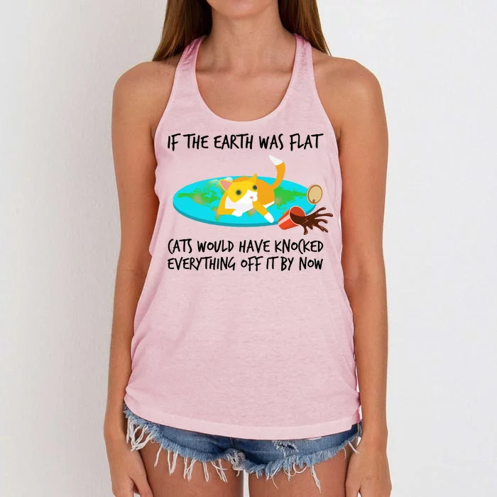 Funny Earth Cat Women's Knotted Racerback Tank