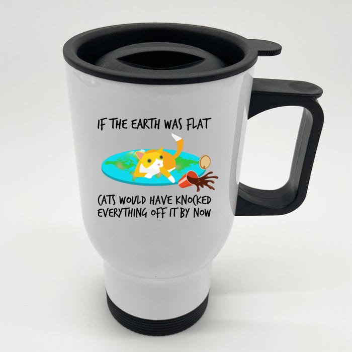 Funny Earth Cat Front & Back Stainless Steel Travel Mug