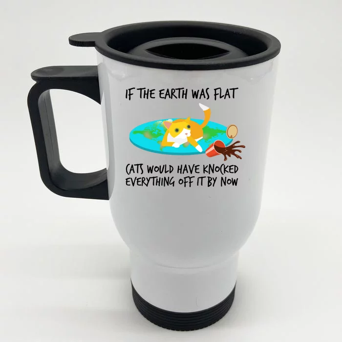 Funny Earth Cat Front & Back Stainless Steel Travel Mug