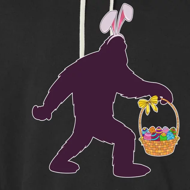 Funny Easter Bunny Eared Bigfoot Sasquatch Garment-Dyed Fleece Hoodie