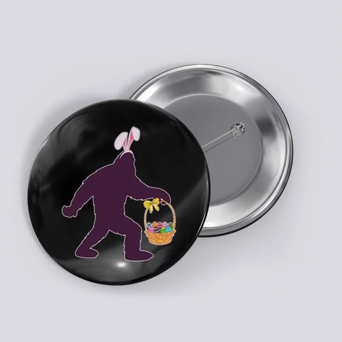 Funny Easter Bunny Eared Bigfoot Sasquatch Button