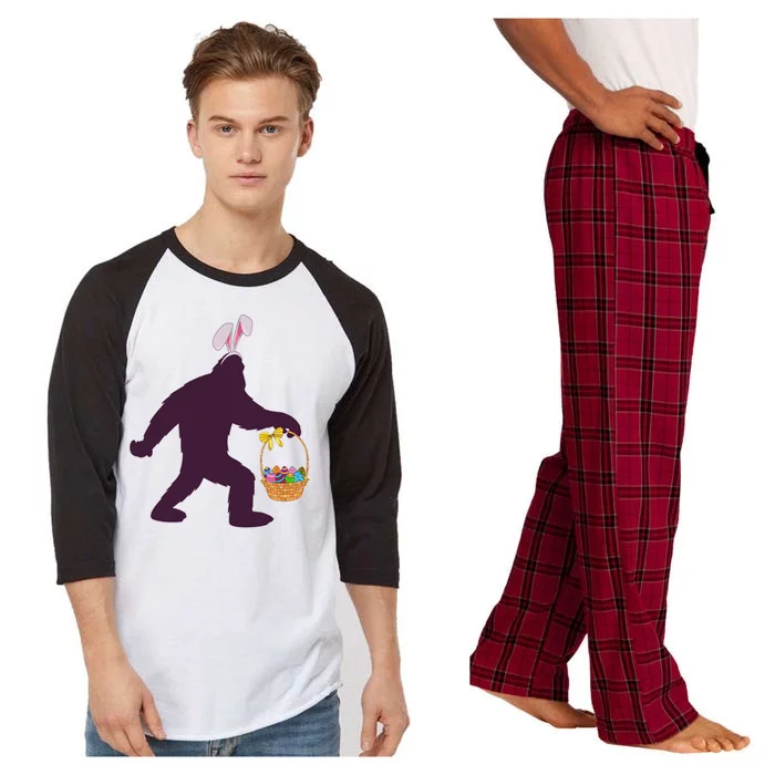 Funny Easter Bunny Eared Bigfoot Sasquatch Raglan Sleeve Pajama Set